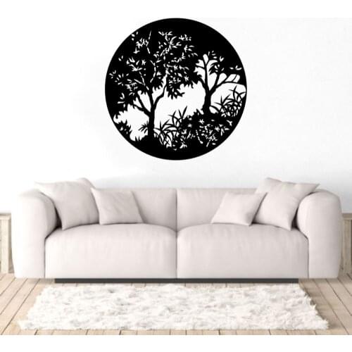 Trees In Forest Mural Wall Decal Plant And Flowers Sticker for Home Living Room Decoration Removable A002372