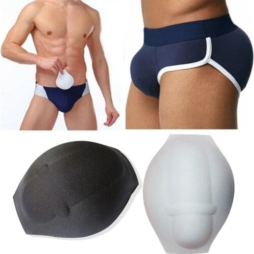 Mens Briefs Sponge Pouch Pad Cushion Underwear 3D Cup Bulge Enhancer Swimwear Briefs New Solid Underpants Male breathable soft