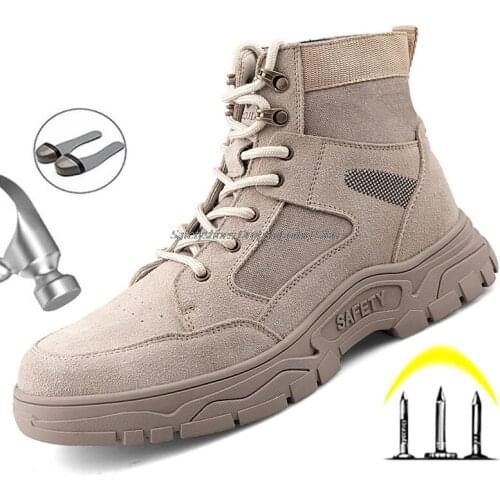 Comfortable Working Shoes Safety Boots Mens Casual Shoes Anti-Stabbing Boots Breathable Footwear Anti-Piercing Boots For Men
