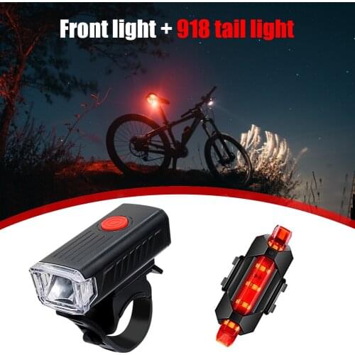 USB Rechargeable Bike Light MTB Bicycle Front Back Rear Taillight Cycling Safety Warning Light Waterproof Bicycle LED Headlight