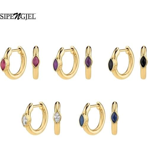 SIPENGJEL Fashion Huggie Ear Piercing Small Hoop Earrings For Women Elegant Colored Earrings Summer Accessories Gifts 2021