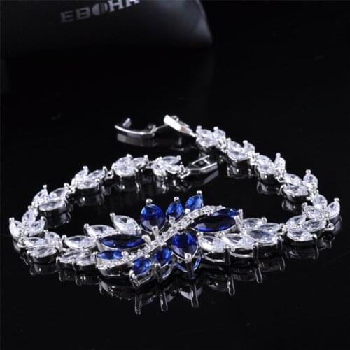 YAN MEI Wholesale Silver Color Zircon Bracelet Women Chain Bracelets GLS0331