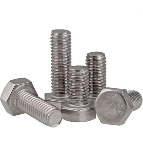 10pcs M5 Hexagonal Screws DIN933 External Hex Hexagon Head Cap Screw Bolts A2-70 304 Stainless steel M5*8/10/12/16/20/25/30/35mm