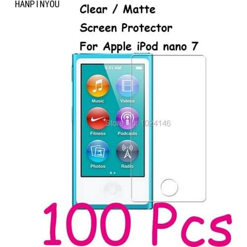 100 Pcs/Lot For Apple iPod nano 7 2.5" New HD Clear / Anti-Glare Matte Screen Protector Protective Film Guard + Cleaning Cloth