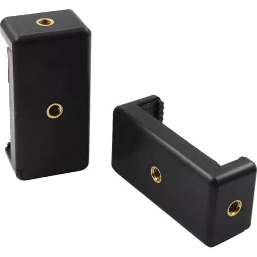 2Pcs Black Plastic Adjustable Universal Cellphone Holder Tripod Adapter Clip For iPhone Samsung Xiaomi Huawei Tripod Adapter
