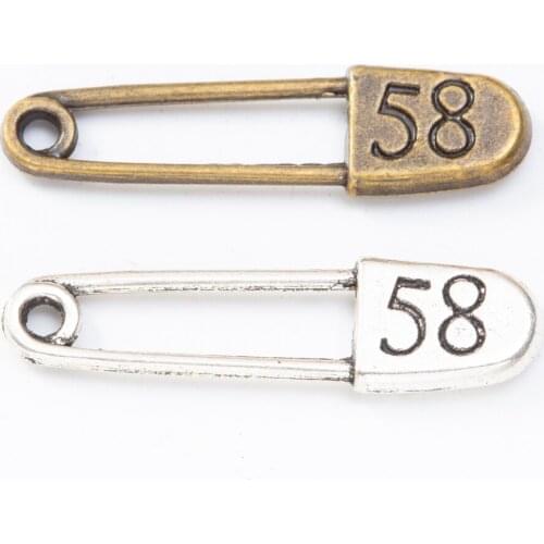 30 pieces of retro metal zinc alloy pin pendants DIY handmade jewelry necklace making 8343