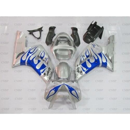 636 Zx-6r 2003 - 2004 Plastic Fairings for Kawasaki Zx6r 04 Fairing Kits 636 Zx-6r 03 Silver Blue Frame Fairings