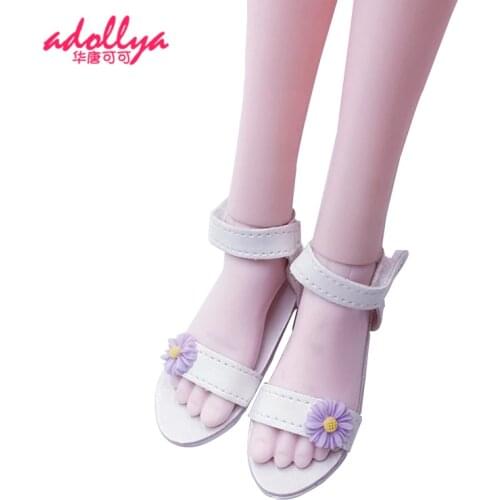 Adollya Dolls Accessories 7.5cm Shoes Flower Sandals High Heels Shoes for Doll Toys for Girls Suitable for 1/3 BJD Doll
