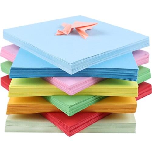 100pcs set Color Square Origami Paper Double Sided Solid Color Folding Paper Kids Handmade DIY Scrapbooking Craft Material