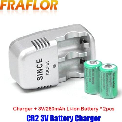 CR2 3V (15270) AI-BALL Mini Wifi Camera Rangefinder Battery Charger With 2PCS Rechargeable Li-on Battery AC 110-240V Input