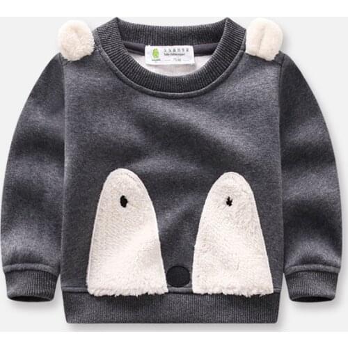 Childrens casual flannel sweater boys and girls cartoon bottoming pullover new baby autumn and winter pullover tide
