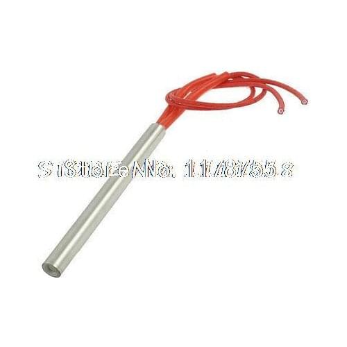 Red 2 Wired 9.5mm x 100mm Heating Element Cartridge Heater AC 220V 300W