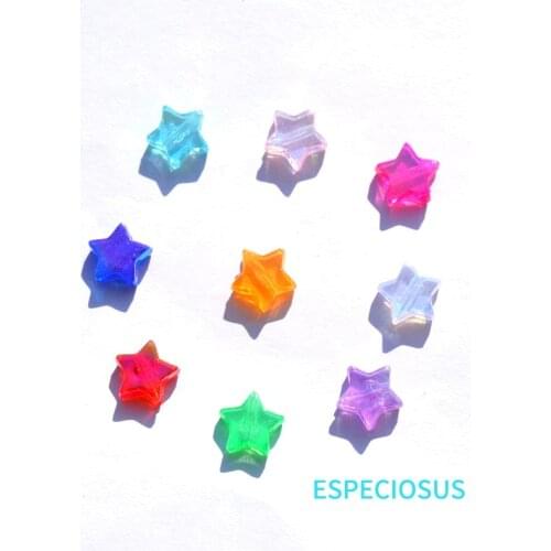 DIY Fashion Jewelry Accessories Transparent Acrylic Fittings Plated Spacer Multi Color 10MM Pentagram Beads Bracelet Department
