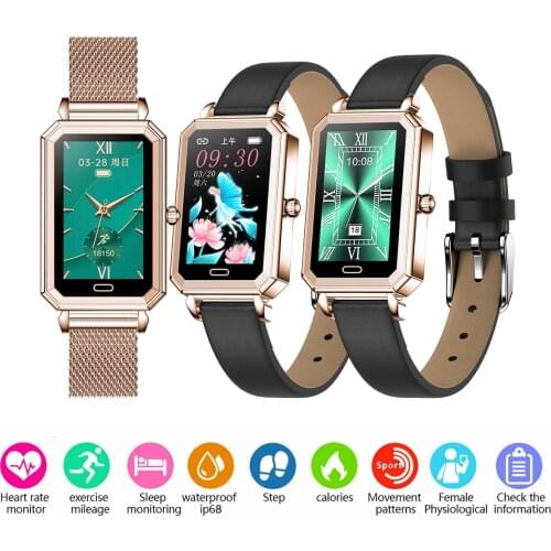 Fashion Smart Watch Heart Rate Sleep Monitoring Fitness Exercice Tracking Female Women IP68 Waterproof Smart Luxury Wristwatch