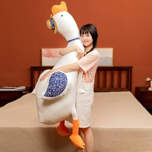 Ins Soft Pillow Plush White Goose Toy Cute Sleeping Pillow High Quality Stuffed Doll Children Toys Funny Gift for Friends Kids