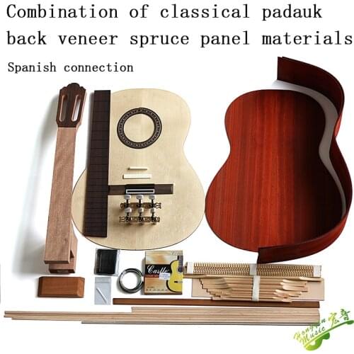 All single wooden Classical guitar material accessories set AfricanPadauk solide back side Spruce top board solid wood