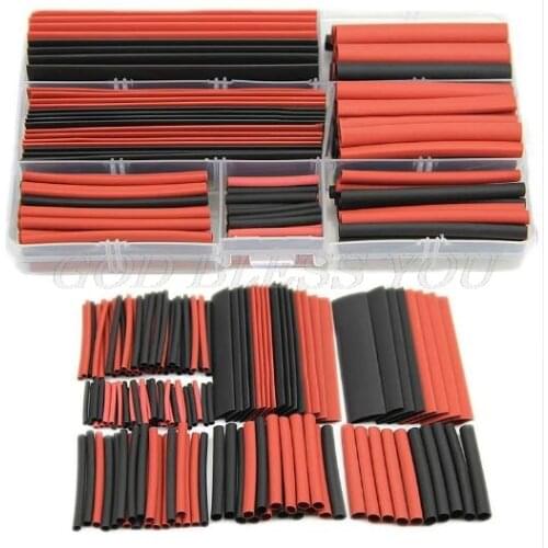 New 150pcs set 2:1 Polyolefin Heat Shrink Tubing Tube Sleeving Wrap Wire Kit Cable With Case Drop Shipping