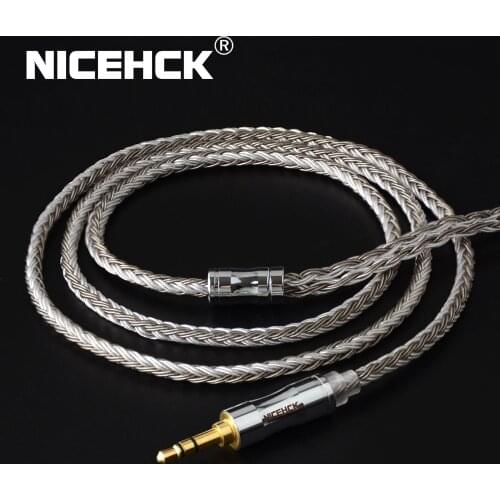 NICEHCK C16-4 16 Plug MMCX Core Silver Plated Cable 3.5/2.5/4.4mm Plug MMCX/2Pin/QDC/NX7 Pin For QDC C12 ZSX V90 TFZ NX7 Pro/DB3