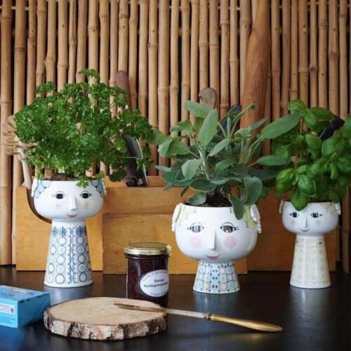 Nordic Creative Body Art Human Face Elf Sculpture Vase Decoration Living Room Dried Flower Vase Home Decor Ornaments