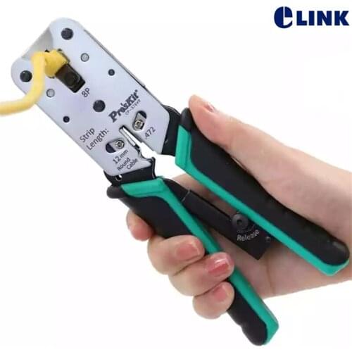 Proskit Cp-376VR 8 P Crimping Network Tongs for Hair Extension, Portable Cable Stripping Wire Crimpe pliers free Shipping ELINK