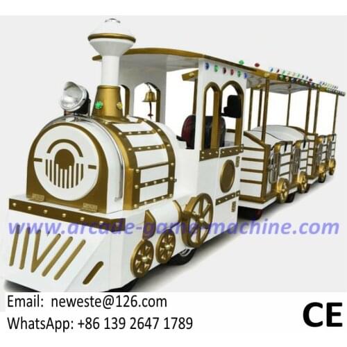 Very Beautiful Amusement Park Equipment White Electric Trains Rides For Children and Adults