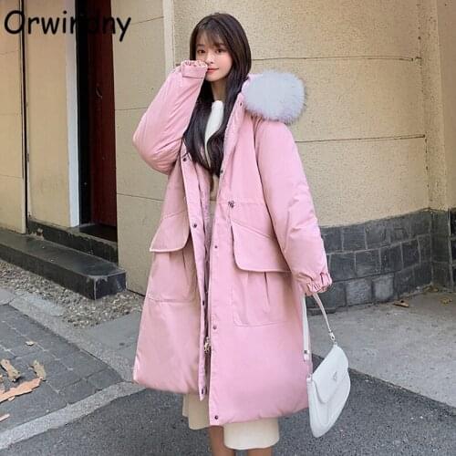 Oversized Snow Wear Long Parkas Winter Jacket Women Large Fur Hooded Clothing Female Wool Liner Thick Warm Coat Female Orwindny