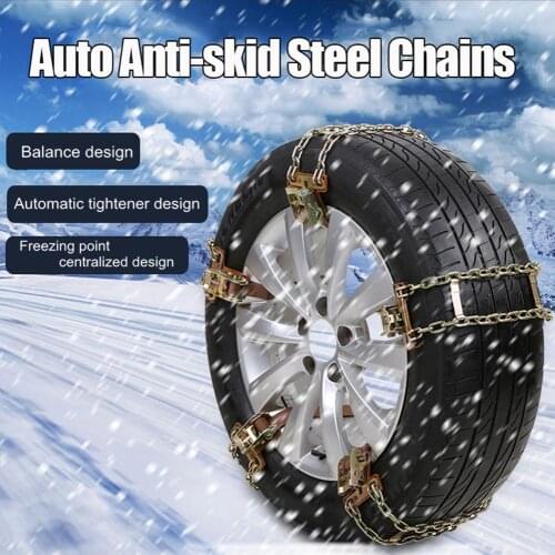 Professional Double Metal Snow Chain Anti-skid Chain Wear-resistant Steel Car Snow Chains For Ice/Snow/Mud Road Safe For Driving