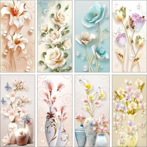 Canvas Size 5D DIY Full Square Diamond Painting Flower Rose Diamond Embroidery Complete Kit Mosaic Calla Rhinestone Picture