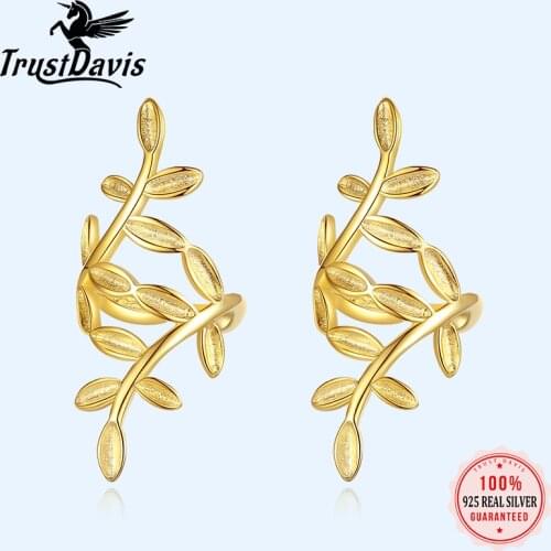 Trusta 100% 925 Sterling Silver Hollow Branch Ear Cuff Clip on Earrings For Women Girl Without Piercing Earings Jewelry DS748