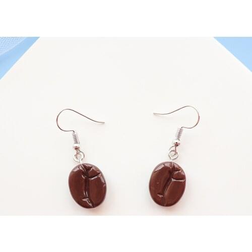 Coffee Beans Drop Earrings For Women Girl DIY Handmade Korean Fashion Creative Unique Dangle Earrings Jewelry Accessaries