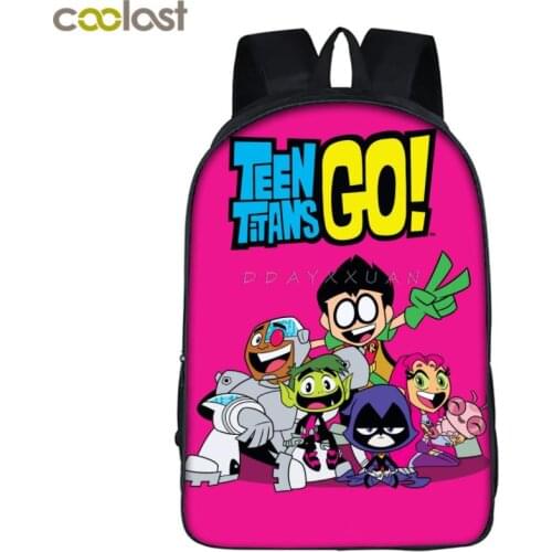 Teentitansgo School Backpack for Girls Boys Book Bag Shoulder Orthopedic Backpacks Mochila Infantil