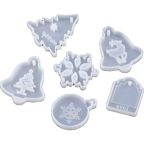 Silicone Mold Pendants Christmas tree snowflake elk pendant DIY mold Epoxy Resin UV Resin Jewelry Making component
