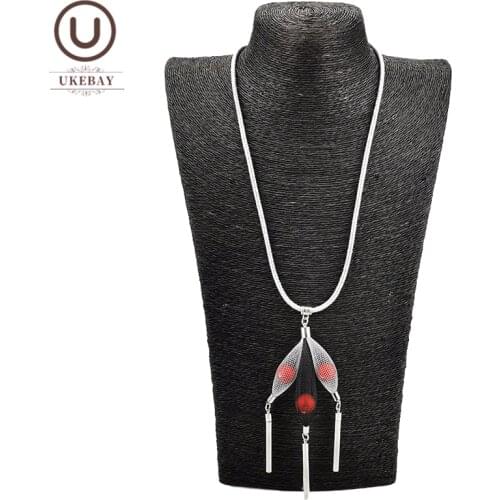 UKEBAY New Pearl Pendant Necklaces Women Long Sweater Chains Gothic Cloth Accessories Necklace Handmade Design Wedding Jewelry