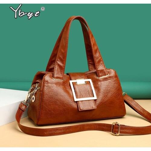 Large Capacity Pillow Shoulder Bags For Women Solid Color PU Leather Luxury Brand Handbags Vintage Female Crossbody Bag Boslos