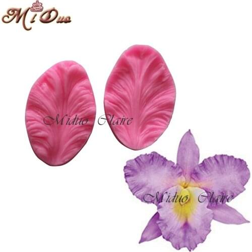 High Quality Fondant Flower Cattleya Orchids petal silicone cake mold fondant mold cake decorating tools chocolate gumpaste mold