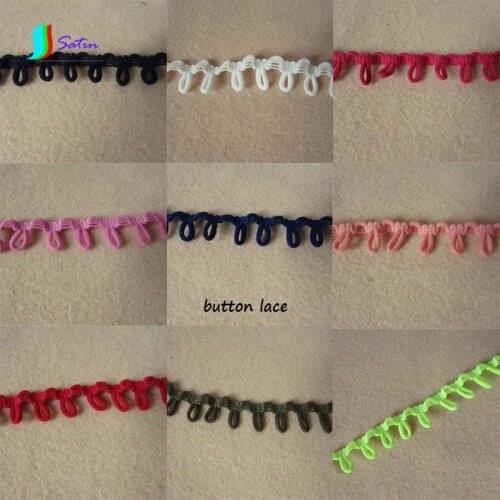 Skirt Edge Baby Cloth Sewing DIY Decoration Material Elastic Button Lace,Colorful Elastic Buttonhole Lace Webbing Ribbon S0159L