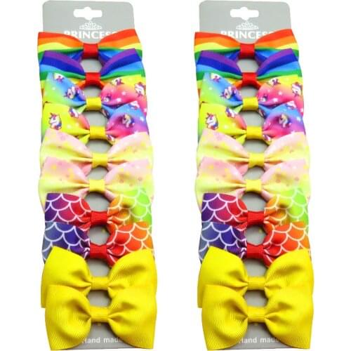 20PCS/Lot Lovely Yellow Flowers Hairpins Grosgrain Ribbon Bows Clips 2020 Korean Creativity Hair Accessories For Baby Girls NEW