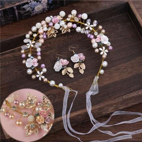 Pearl Flower Crystal HandmadOI Rhinestone Wedding Bridal Headband Clip Hair Band