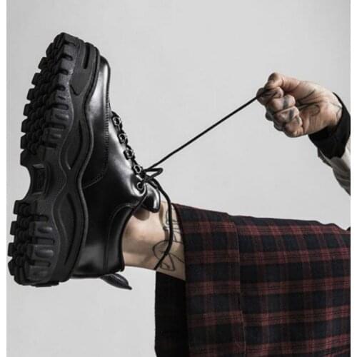 Ladies casual muffin bottom Platform Shoes Lace-Up Wild PU Round Toe Old Shoes Women Flats Casual Shoes Solid Female Shoes D9-66