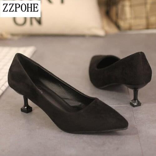 ZZPOHE Spring Autumn new women bow mid heels fashion comfortable woman singles shoes sexy wedding shoes free shipping