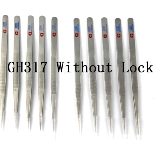 1pcs Diamond tweezers with grooved tips gemstone tweezer medium tip stainless