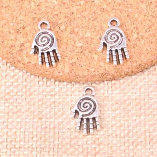25pcs Hamsa Palm Hand Protection Charms Metal Pendants for Bracelet and Necklace Jewelry DIY Handmade 18mm