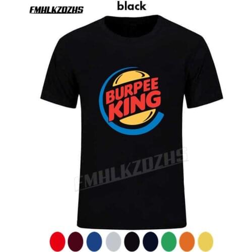 Burpee King T-shirt Funny Birthday Gift For Boyfriend Husband Dad Men Summer Short Sleeve Cotton Crossfit Workout T Shirts H73
