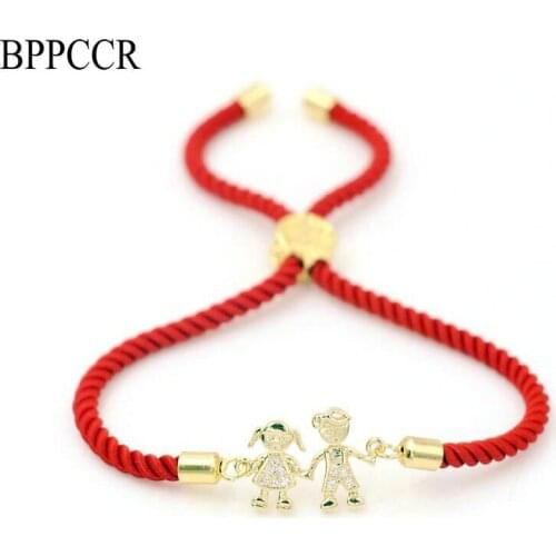 BPPCCR Lovely Inlay Zircon Boys & Girls Bracelet For Women Red Thread Rope Lucky Lovers Chakra Bracelets Birthday Gift