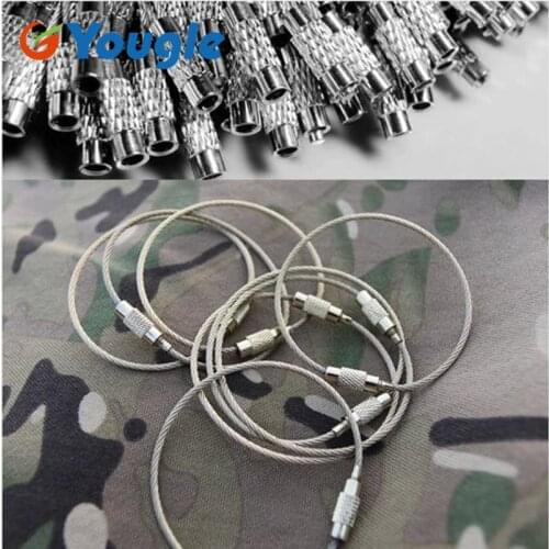 YOUGLE 5 Pcs/lot 150mm EDC Wire Rope Key Ring Stainless Steel Wire Chain Pendant Loop