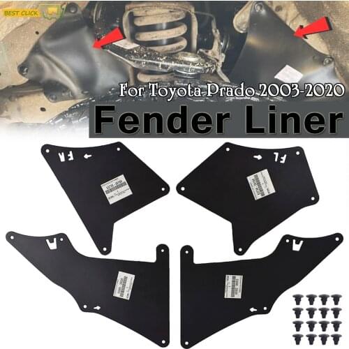 Mud Flaps Guards Fender Liners Splash Shield For Toyota Land Cruiser Prado J120 J150 2003 - 2020 LC3 LC4 LC5 Apron Seal W Clips