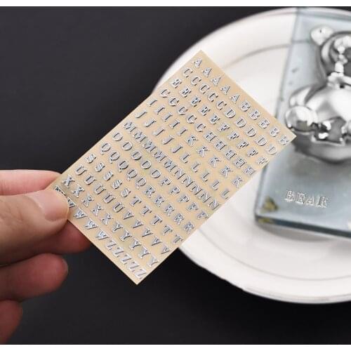 5 Pcs/Pack 3mm Alphabet Letters Chunky Glitter Epoxy Resin Decorative Stickers Numbers Engkish Letters UV Epoxy Resin Fillings