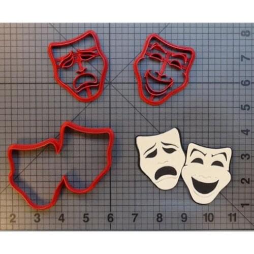 Tragicomedy Cookies Slice Mode Kitchen Baking Supplies Turn Sugar Cake Decoration Kit 3 d Printing Custom Stamp