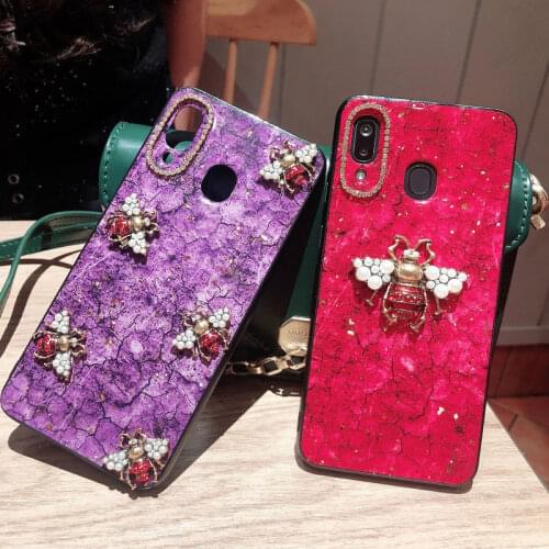 Gold Foil Diamond Glitter Bee Case For iphone 11 Pro Max X XS XI 5.8 6.1 6.5 inch 6 6S 7 8 PLUS 8P phone Cases cover Funds
