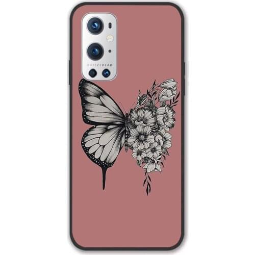 For Oneplus S h a w n butterfly Black TPU Border Oneplus Case